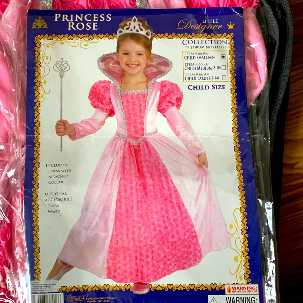 Little Designer Princess Rose Girl’s Costume w/Protective Zipper Hanger